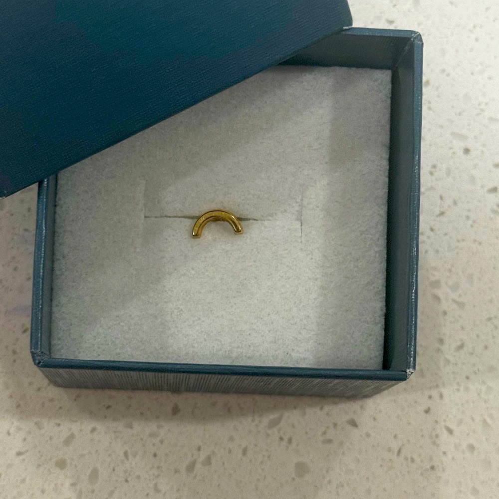 Solid Gold Moon Shaped Earrings - image 1